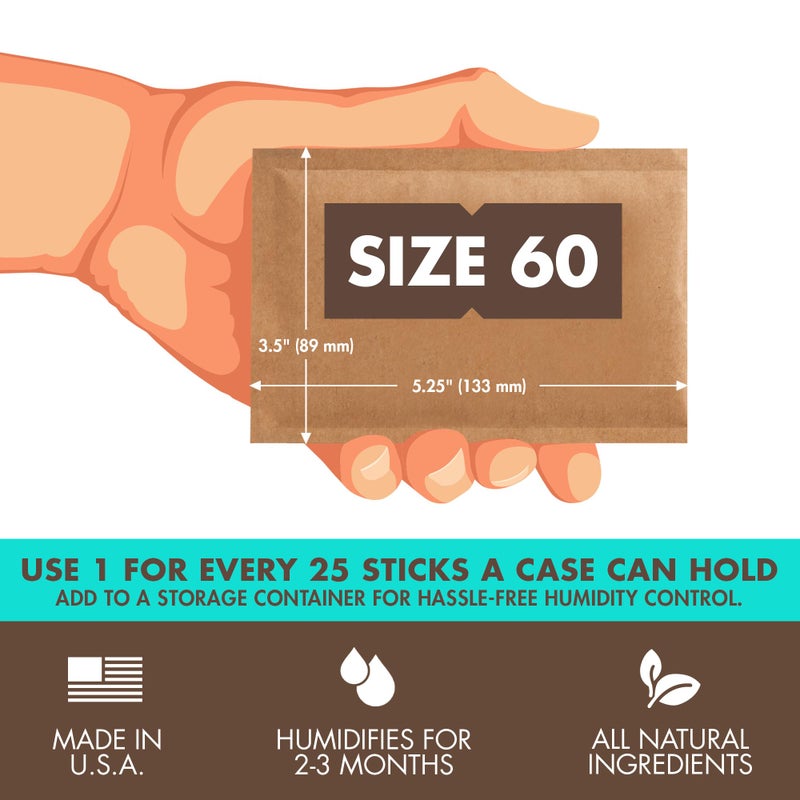 Boveda 72% Two-Way Humidity Control Packs For Wood Humidifier Boxes - Size 60 - 4 Pack - Moisture Absorbers - Humidifier Packs - Hydration Packets in Resealable Bag - Image 2